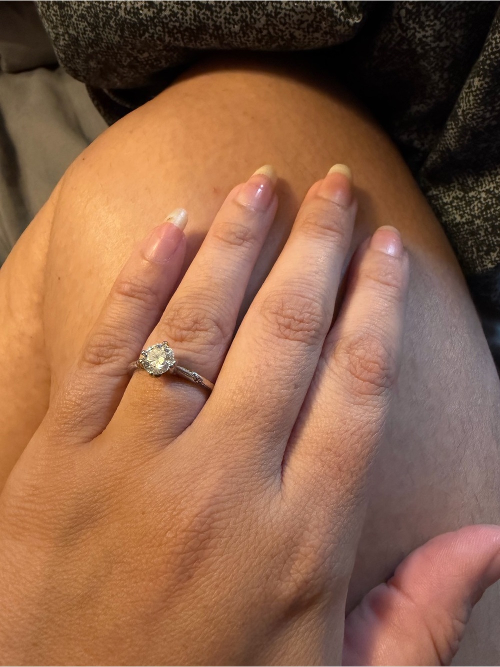 18K AU 750 WHITE GOLD MOISSANITE 1.00 CT